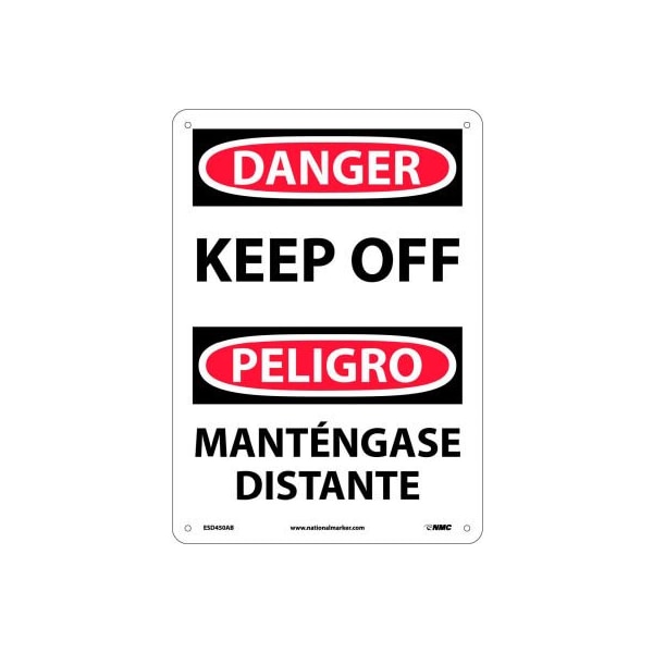 Bilingual Aluminum Sign - Danger Keep Off